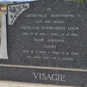 VISAGIE Nicolaas Everhardus Louw 1881-1964 &amp; Elsie Johanna LOUW 1889-1945