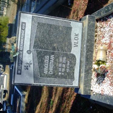 VLOK Arnoldus Christiaan 1941-2005