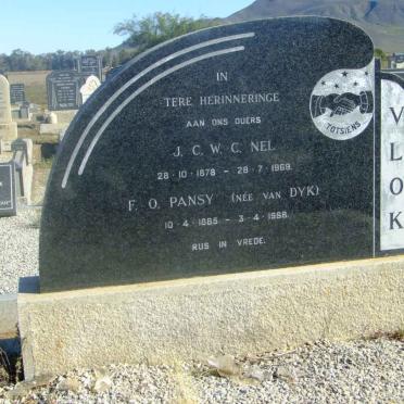 VLOK J.C.W.C. Nel 1878-1969 &amp; F.O. Pansy VAN DYK 1885-1968