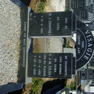 VISAGIE H.J. 1921- &amp; E.J.M. DU PLESSIS 1921-1989
