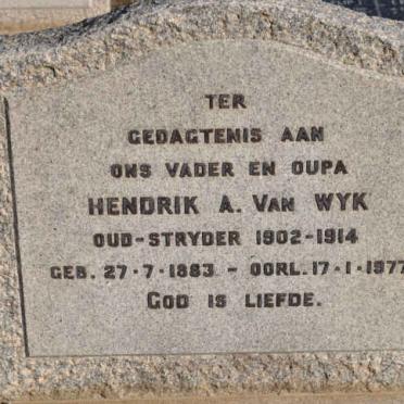 WYK Hendrik A., van 1883-1977