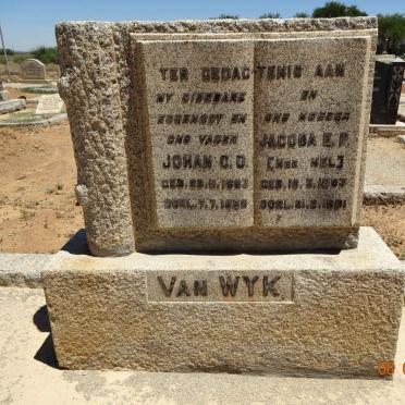 WYK Johan C.D., van 1883-1956 &amp; Jacoba E.P. NEL 1893-1981