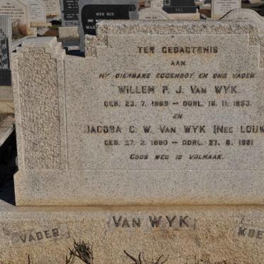 WYK Willem P.J., van 1869-1953 &amp; Jacoba C.W. LOUW 1880-1961