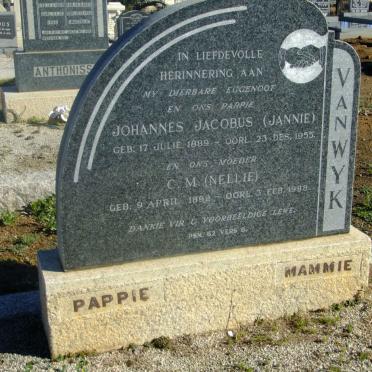 WYK Johannes Jacobus, van 1889-1955 &amp; C.M. 1892-1988