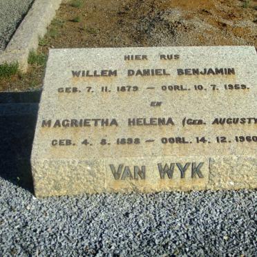 WYK Willem Daniel Benjamin, van 1879-1959 &amp; Magrietha Helena AUGUSTYN 1898-1960