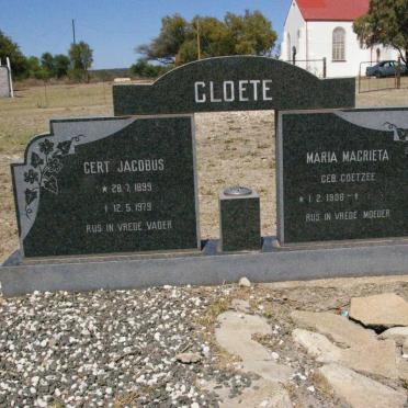 CLOETE  Gert Jacobus 1899-1979 &amp; Maria Magrieta COETZEE 1906-