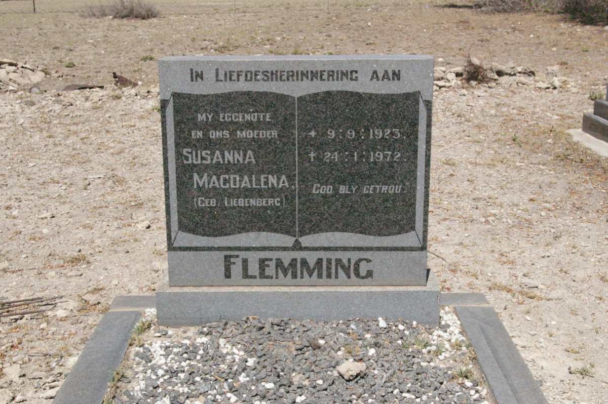 FLEMMING Susanna Magdalena nee LIEBENBERG 1923-1972