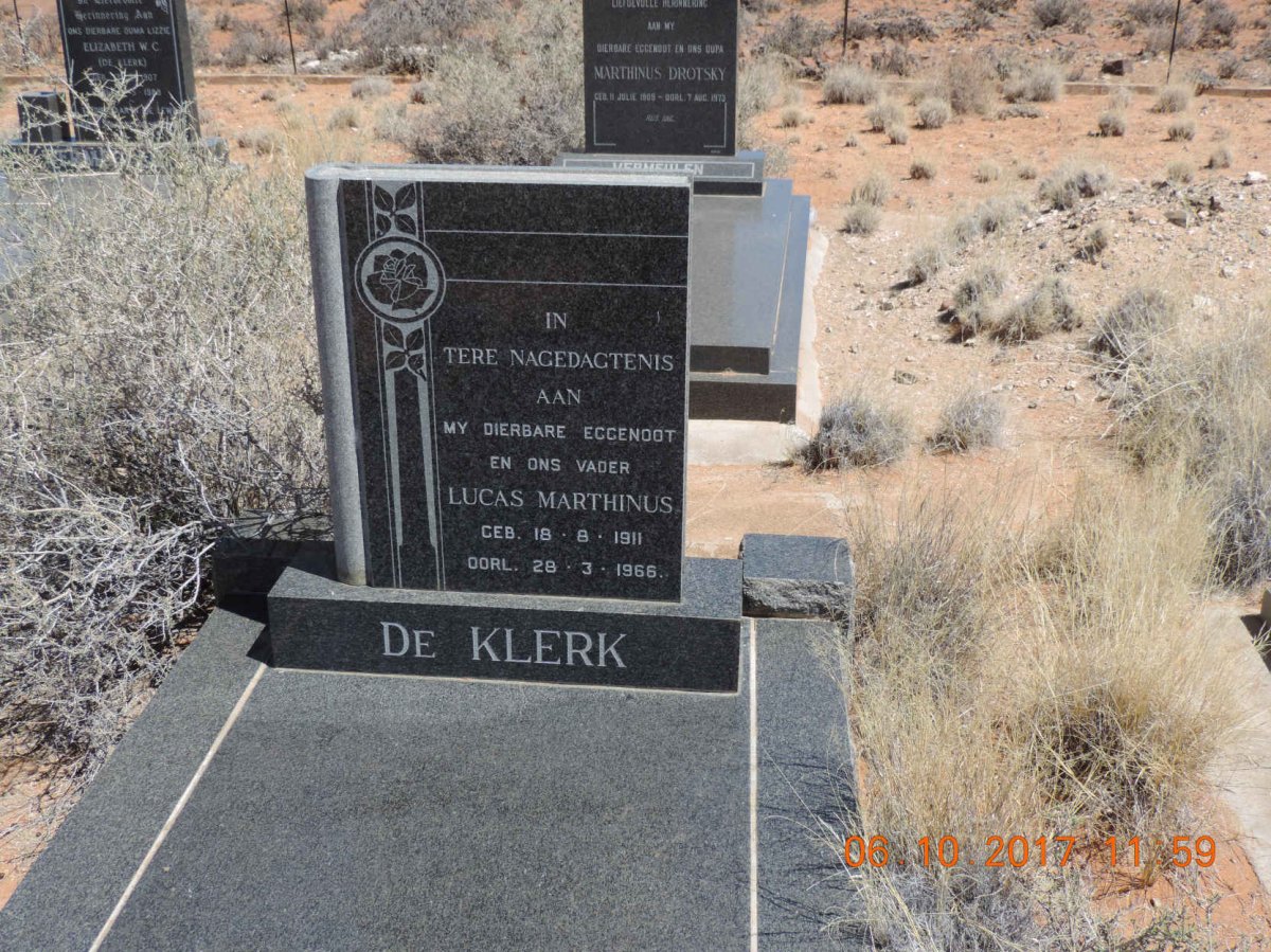 KLERK Lucas Marthinus, de 1911-1966