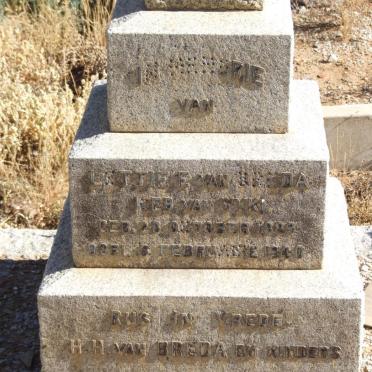 BREDA Lettie F., van nee VAN WYK 1889-1940