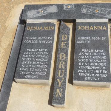 BRUYN Benjamin, de 1954-2008 &amp; Johanna 1951-