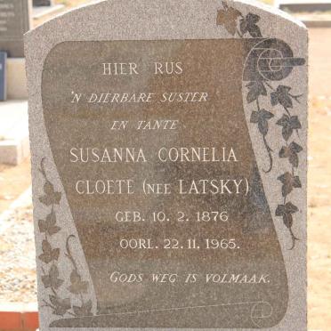 CLOETE Susanna Cornelia nee LATSKY 1876-1965