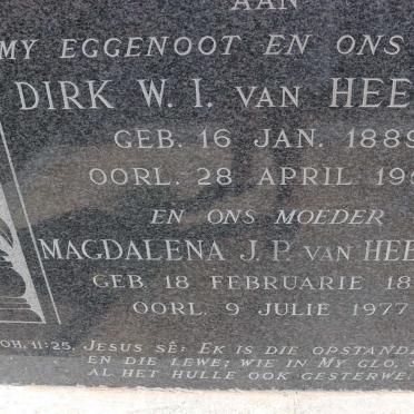 HEERDEN Dirk W.I., van 1889-1959 &amp; Magdalena J.P. 1894-1977