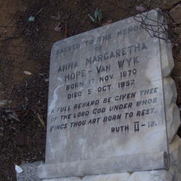 HOPE Anna Margaretha, VAN WYK 1870-1952