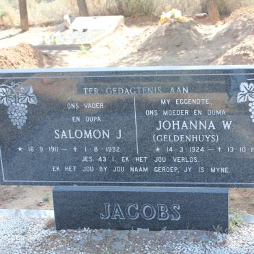 JACOBS Salomon J. 1911-1992 &amp; Johanna W. GELDENHUYS 1924-1987