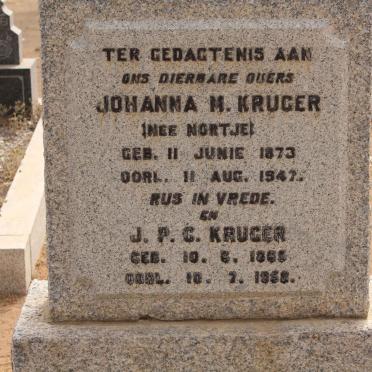 KRUGER J.P.C. 1865-195? &amp; Johanna M. NORTJE 1873-1947