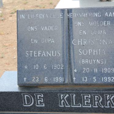 KLERK Stefanus, de 1902-1991 &amp; Christina Sophia BRUYNS 1909-1992