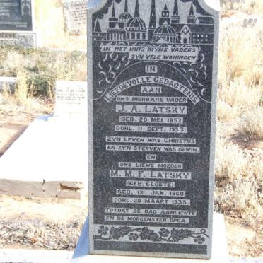 LATSKY J.A. 1857-1933 &amp; M.M.F. CLOETE 1860-1935