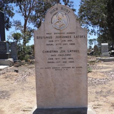 LATSKY Stefanus Johannes 1831-1898 &amp; Christina Joh. PAULSEN 1845-1908