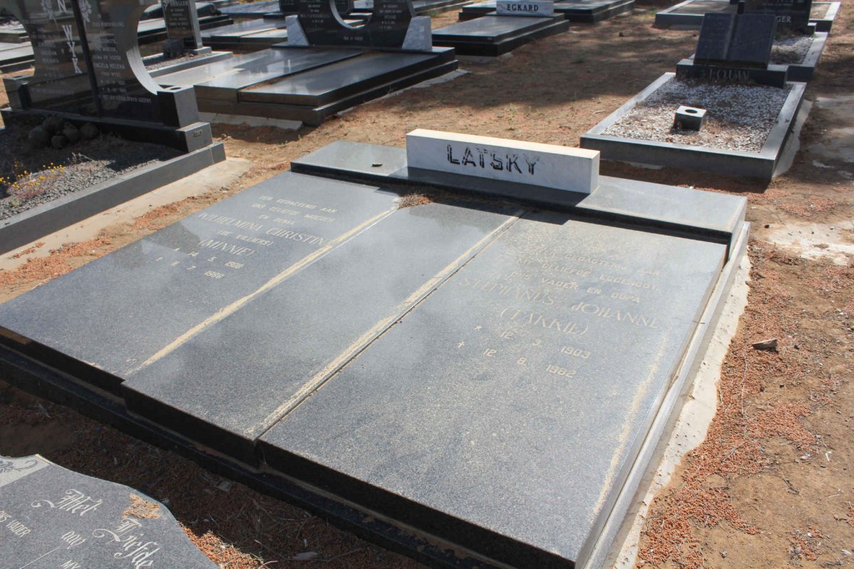 LATSKY Stephanus Johannes 1903-1982 &amp; Wilhelmina Christina DE VILLIERS 1908-1988