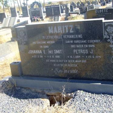 MARITZ Petrus J. 1904-1974 &amp; Johanna E. SMIT 1911-1998