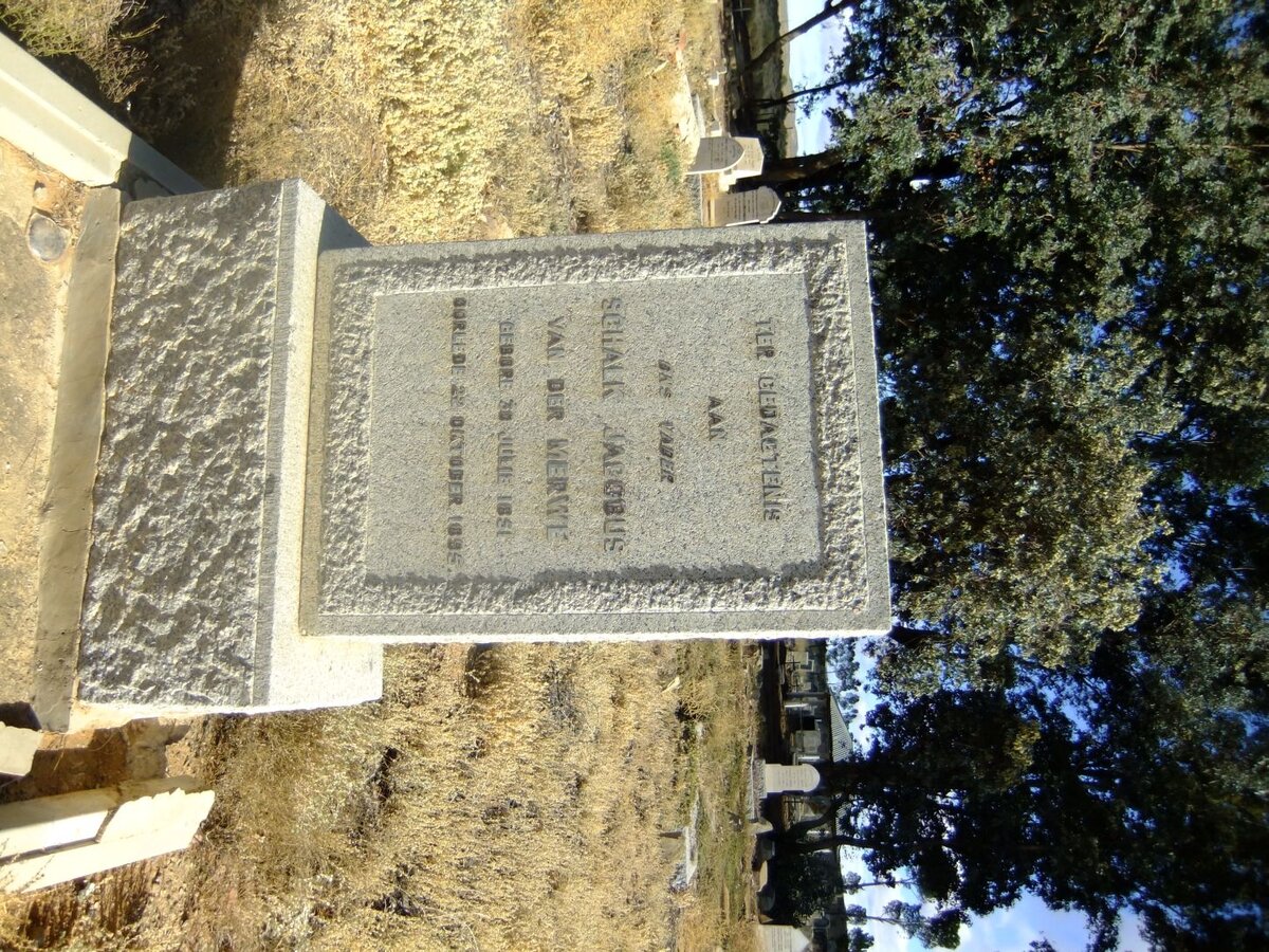 MERWE Schalk Jacobus, van der 1851-1895