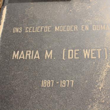 MARAIS Johannes Stephanus 1880-1944 &amp; Maria M. DE WET 1887-1977
