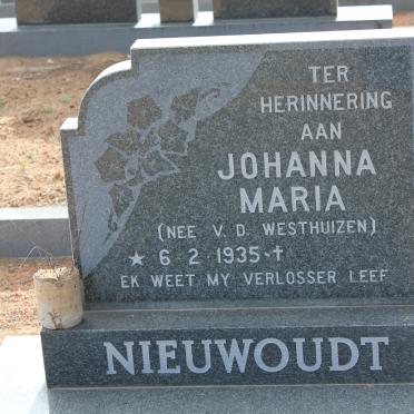 NIEUWOUDT Johanna Maria nee V.D. WESTHUIZEN 1935-
