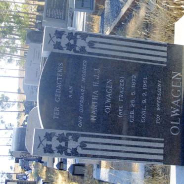 OLWAGEN Martha H.J.J. nee FRAZER 1872-1961