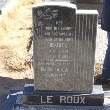 ROUX Ockert C., le 1956-1999 &amp; Catharina H.J. VERMEULEN 1925-