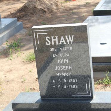 SHAW John Joseph Henry 1897-1989