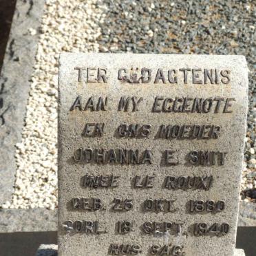 SMIT Johanna E. nee LE ROUX 1880-1940