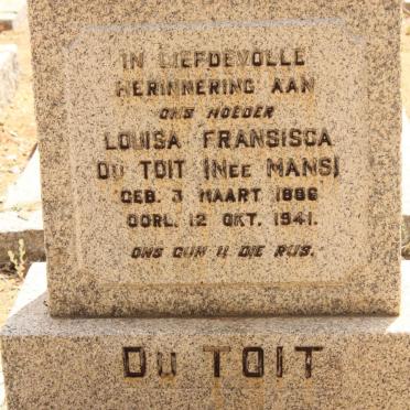 TOIT Louisa Francisca, du nee MANS 1886-1941