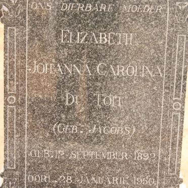 TOIT Johanna Carolina, du nee JACOBS 1892-1950