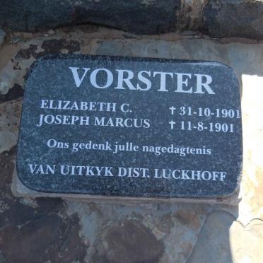 VORSTER Elizabeth C. -1901 :: VORSTER Joseph Marcus -1901