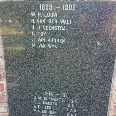 MOTH Memorial 1899-1902