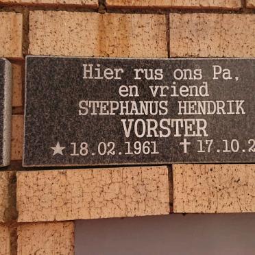 VORSTER Stephanus Hendrik 1961-2013