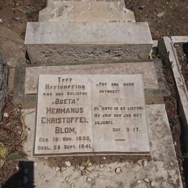 BLOM Hermanus Christoffel 1930-1941