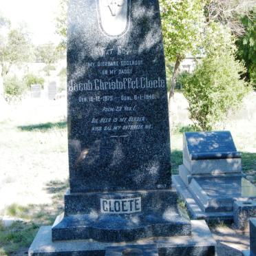 CLOETE Jacob Christoffel 1879-1948