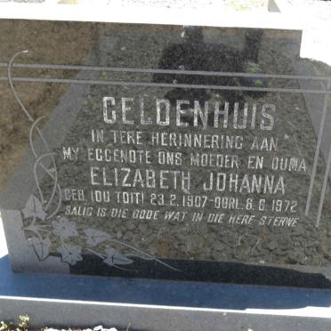 GELDENHUIS Elizabeth Johanna nee DU TOIT 1907-1972