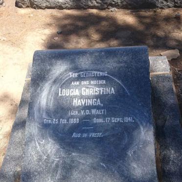 HAVINGA Loucia Christina nee V.D. WALT 1880-1941