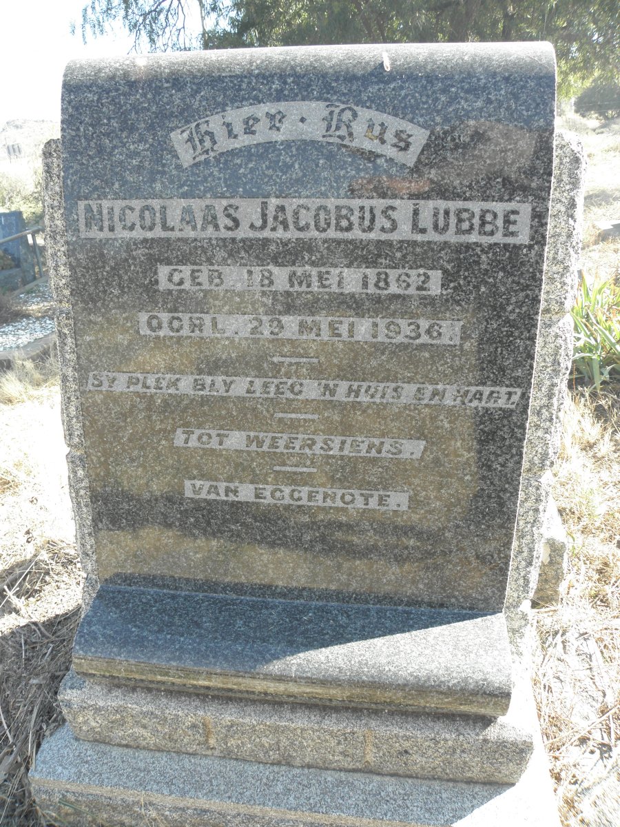 LUBBE Nicolaas Jacobus 1862-1936