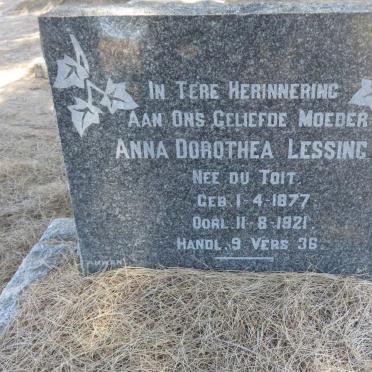 LESSING Anna Dorothea nee DU TOIT 1877-1921