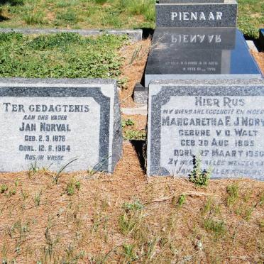 NORVAL Jan 1878-1954 &amp; Margaretha E.J. V.D.WALT 1885-1950