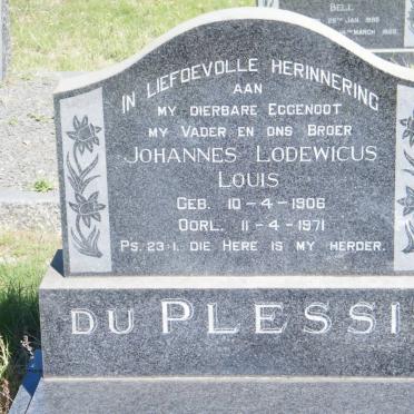 PLESSIS Johannes Lodewicus Louis, du 1906-1971