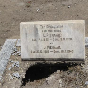 PIENAAR L. 1852-1920 &amp; J. 1852-1940