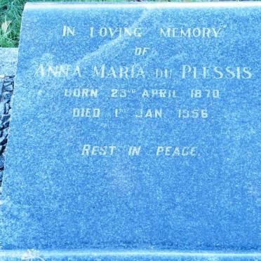 PLESSIS Anna Maria, du 1870-1956