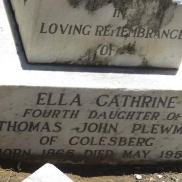 PLEWMAN Ella Cathrine 1865-1957