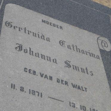 SMUTS Gertruida Catharina Johanna nee VAN DER WALT 1871-1914