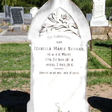 SNYMAN Izabella Maria nee V.D.WALT 1888-1916