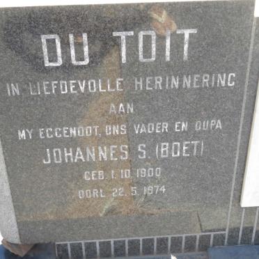 TOIT Johannes S., du 1900-1974